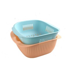 Nordic Double Drain Basket (BLUE-PINK) (Long)