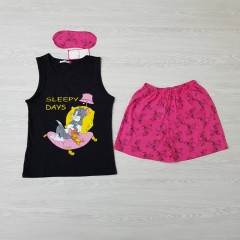 CLM HOMEWEAR Ladies Turkey 3 Pcs Shorty Set (BLACK - PINK) (S - M - L - XL)