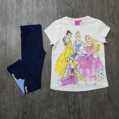 DISNEP Girls 2 Pcs Pyjama Set (WHITE - NAVY) (5 to 9 Years)