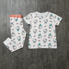 MOTHER CARE Girls 2 Pcs Pyjama Set (WHITE - ORANGE) (2 to 8 Years)
