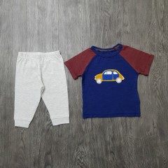 GENERIC Boys 2 Pcs Pyjama Set (NAVY - LIGHT GRAY) (3 Months to 4 Years)