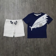 Boys 2 Pcs Pyjama Set (NAVY - WHITE) (2 to 8 Years)