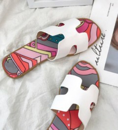 Ladies Slippers (WHITE-PINK) (36 to 40)