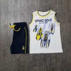 MAYORAL Boys 2 Pcs Top & Shorty Set ( WHITE - NAVY ) (2 to 9 Years)