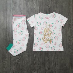 MOTHER CARE Girls 2 Pcs Pyjama Set (WHITE) (2 to 8 Years)