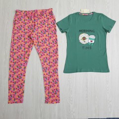 TALLY WEIJL Ladies 2 Pcs Pyjama Set (PINK - GREEN) (S - M - L - XL)