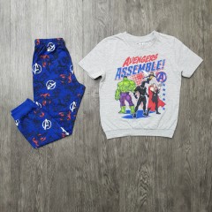 AVENGERS Boys 2 Pcs Pyjama Set ( GRAY - BLUE) (2 to 8 Years)