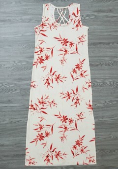 FRENCH TWIST Ladies Long Top (WHITE - RED) (S - L - XL - XXL - 3XL)
