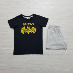 BATMAN Boys 2 Pcs T-Shirt & Shorty Set ( BLACK- GRAY) ( 110 cm to 140 cm)