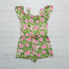 FOREVER ME Girls Romper (GREEN - PINK) (2 to 4 Years)