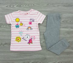 BOBOLI Girls 2 Pcs Pyjama Set (LIGHT PINK - GRAY) (2 to 8 Years)