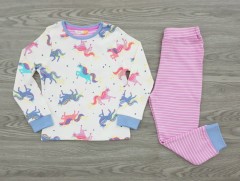 JOHN LEWIS Girls 2 Pcs Pyjama Set (WHITE - PINK) (2 to 8 Years)