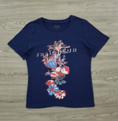 DAILY NATURAL Ladies T-Shirt (NAVY) (M - L)