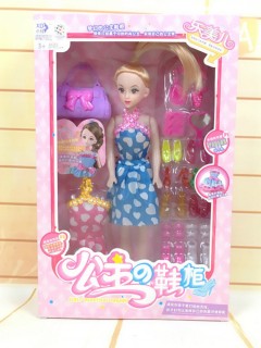 Barbie girl Doll Toy With Doll Dresses set for kids (BLUE) (21Ã—5Ã—32.5 CM)