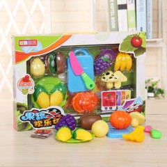 8 Pcs Set Kitchen Toy Plastic Fruit Vegetable Food Cutting Pretend Play Toys (MULTI COLOR) (ONE SIZE)