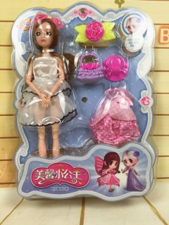 Barbie girl Doll (CREAM-PINK) (28Ã—39 CM)