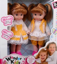 WONDER KIDS 2 Pcs Dolls Toys Pack (WHITE - DARK YELLOW) (27 Ã— 31 CM)