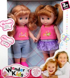 WONDER KIDS 2 Pcs Dolls Toys Pack (PINK) (27 Ã— 31 CM)