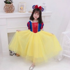 Kids Girls Snow White Princess Dress (AS PHOTO)