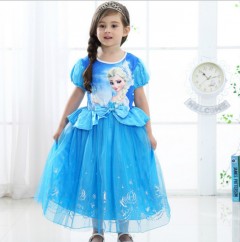 Frozen Custom Dress For Girls (BLUE) (110 to 120 CM)