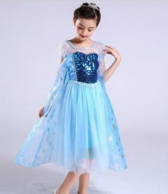 47 Frozen Custom Dress For Girls (LIGHT BLUE)