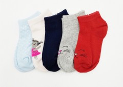 BAROTTI Girls Socks 5 Pcs Pack (RANDOM COLOUR) (3 to 5 Years)