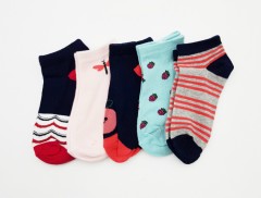BAROTTI Girls Socks 5 Pcs Pack (RANDOM COLOR) (5 to 9 Years)