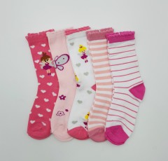 BAROTTI Girls Socks 5 Pack (RANDOM COLOR) (5 to 7 Years)