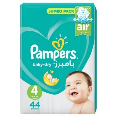 PAMPERS Baby-Dry Diapers Jumbo Pack, 44 Diapers  (Size 4- Maxi- 9-14kg)  (MOS)