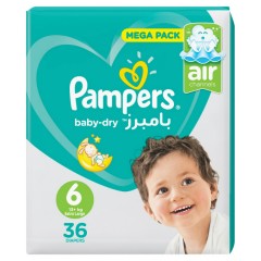 PAMPERS Baby-Dry Diapers Mega Pack 36DP (Size 6, Extra Large-13+ kg) (Exp: 05.2023) (MOS)