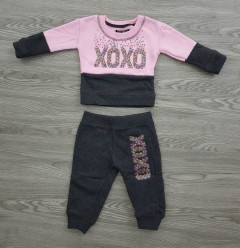 XOXO  Girls 2 Pcs Pyjama Set (PINK - DARK GRAY) (NewBorn to 12 Years)