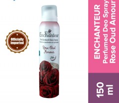 ENCHANTEUR  Perfumed Deo Spray  Rose Oud Amour 150ml (Exp: 07.22) (MOS)