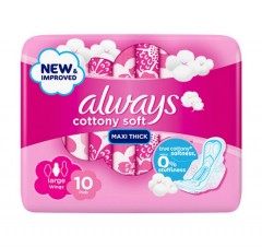ALWAYS Cottony Soft Maxi Thick Large Sanitary Pads with (10 Wings ) (MOS)(CARGO)