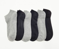 FITTER FIT FOR ME Ladies Socks 6 Pcs Pack (BLACK - GRAY) (FREE SIZE)