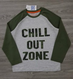 CHILL ZONE Boys T-Shirt (GREEN - GRAY) (8  to 11 Years)