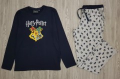 HARRY POTTR Mens 2Pcs Pyjama Set (NAVY - GRAY) (S - M - L - XL - XXL)