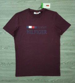 TOMMY HILFIGER Mens T-Shirt (MAROON) (S - M - L - XL)