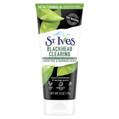 ST. IVES Blackhead Clearing Face Scrub Clears Blackheads & Unclogs Pores Green Tea & Bamboo With Oil-Free Salicylic Acid Acne Medication 170G (CARGO)