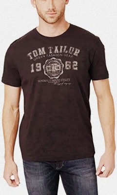 TOM TAILOR Mens T-Shirt (BROWN) (XL - XXL - 3XL) 