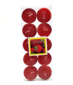 Pack Of 10 PCs Candle Strawberry Tea (RED) (MOS)