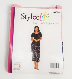 STYLEE LIFE Ladies 2 Pcs Pyjama Set (PINK - NAVY) (S - M - L - XL)