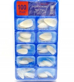 DUDUSTRONG 100Pcs Set Nails Tips Plastic (WHITE) (FRH)