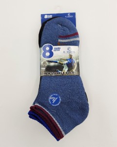 R-MARTIN Mens Ankle Socks 8 Pcs Pack (RANDOM COLOR) (FREE SIZE)