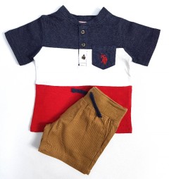 US POLO ASSN Boys 2 Pcs Shorty Set (AS PHOTO) (12 Months To 4 Years)