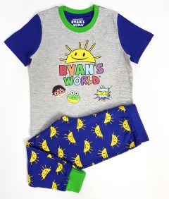 RYANS WORLD Boys 2 Pcs Pyjama Set ( BLUE - GRAY) (3 to 8 Years)