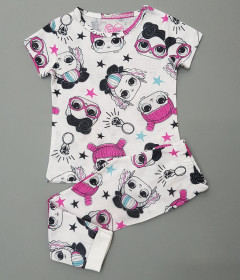 UNCREDIBLE GARGEOUS Girls 2 Pcs Pyjama Set (PINK - WHITE) (2 to 8 Years)