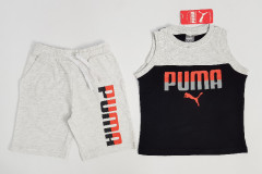 PUMA Boys 2 Pcs Shorty Set (GRAY - NAVY) (2 to 8 Years)