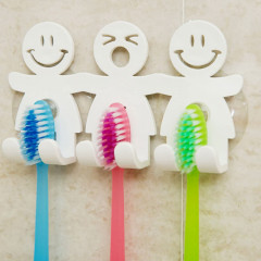 MANDY HOME  Cute Toothbrush Holder with Suction Cup for Bathroom Wall Smile Face Emoji Home Decor(GM)