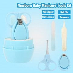 Baby Manicure Set, 4-in-1 Baby Grooming Kit, Baby Nail Clippers, Scissor, File & Tweezer, Baby Nail Care Kit for Newborn, Infant & Toddler