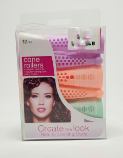 Pack of 12 - Cone Shaped Hair Rollers for Women